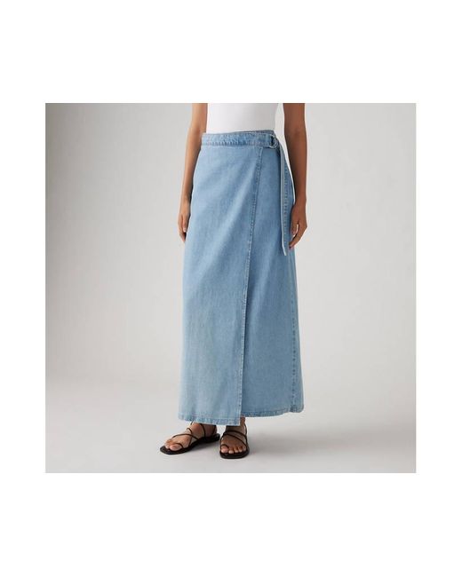 Levi's Blue Column Wrap Skirt