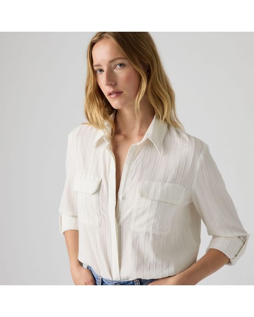 Levi's White Elaine Utility Shirt