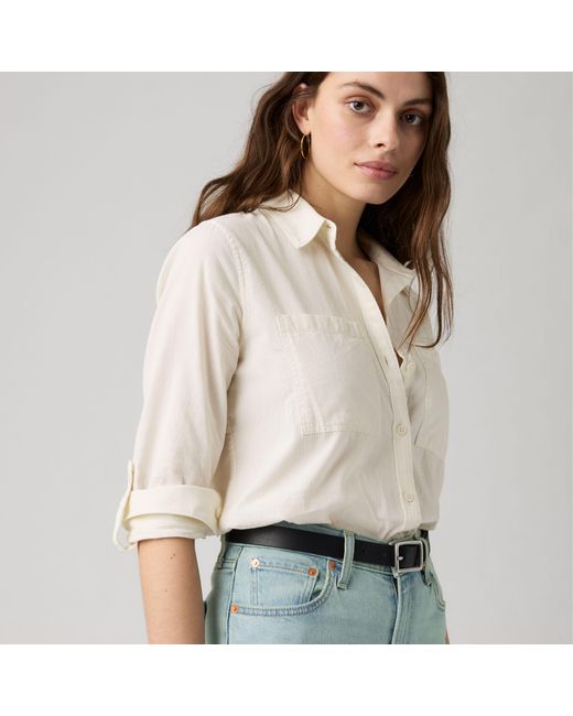 Levi's White Aspen Utility Long Sleeve Shirt