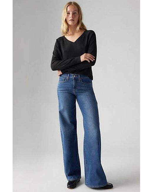 Levi's 318 Shaping Wijde Jeans in het Blue