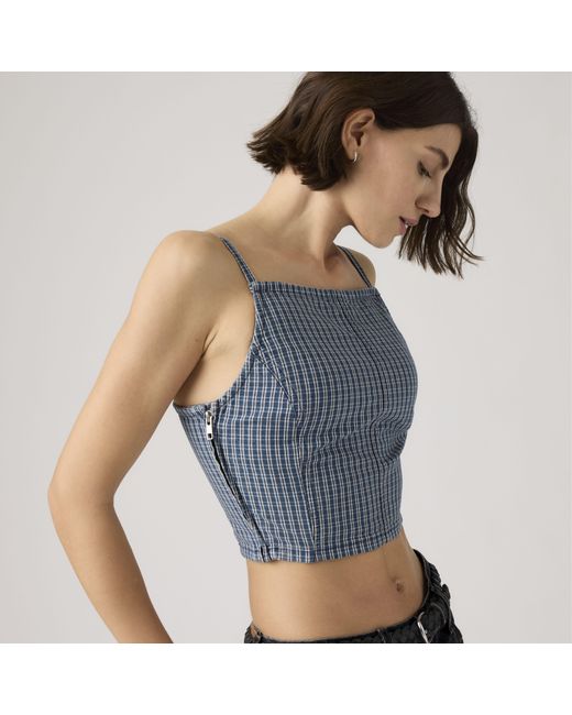 Levi's Blue Square Neck Tank Top