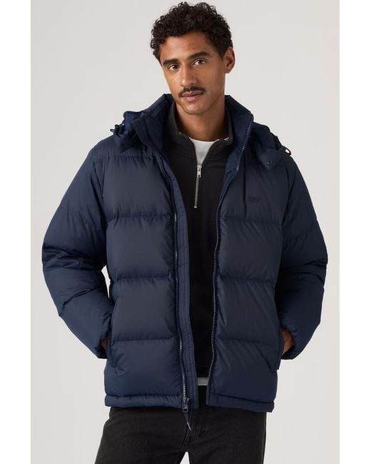 Levi's Blue Rockwell Hooded Puffer for men