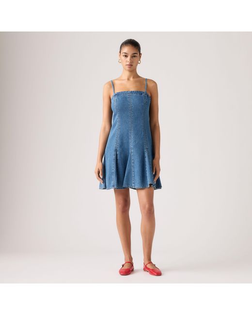 Levi's Blue Denim Godet Lightweight Dress