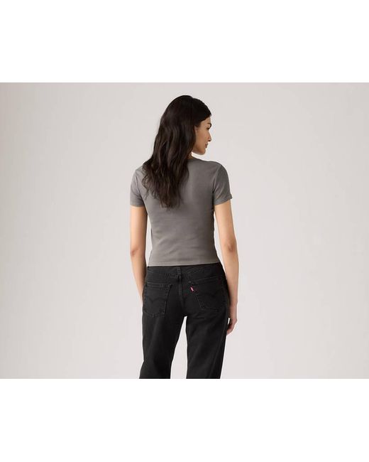 T Shirt Essential Con Scollo Squadrato di Levi's in Gray