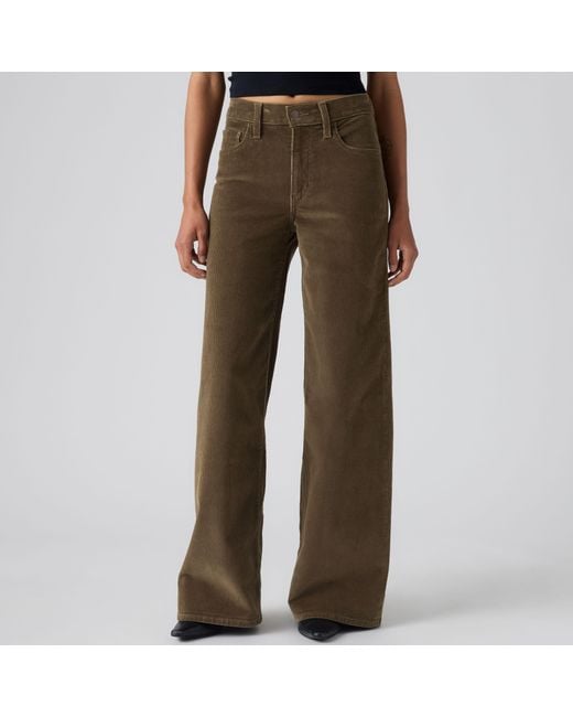 Levi's Blue 728 High Rise Wide Leg Corduroy Pants
