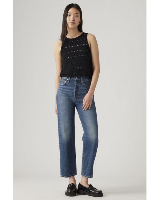 Levi's Blue Ribcage Straight Ankle Jeans