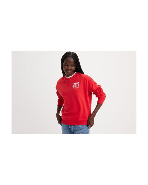 Levi's Red Signature sweatshirt mit rundhalsausschnitt und grafik