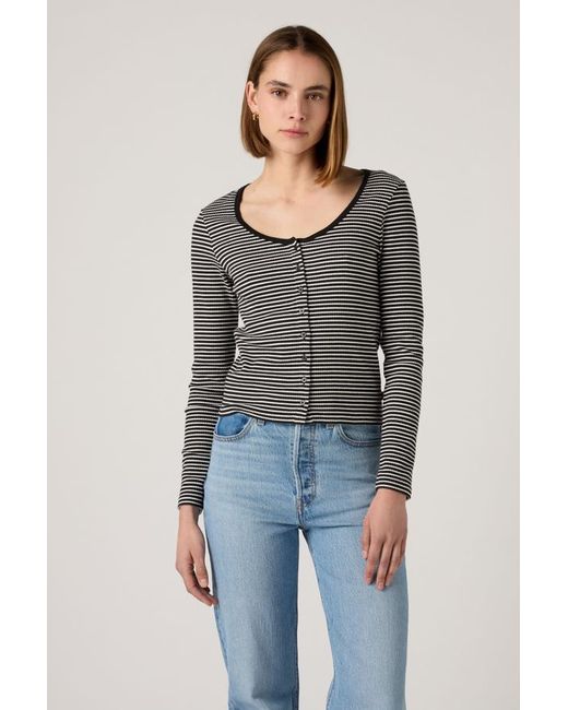 Levi's Austen Top Met Lange Mouwen En Knoopsluiting in het Gray