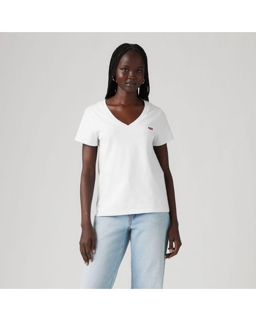 Levi's Het Perfect T Shirt V Hals in het Black