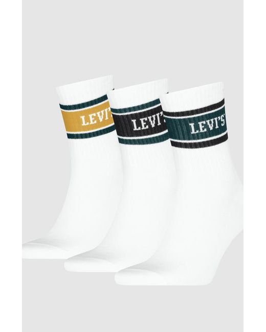 Levi's Green Short Cut Collegiate Socks 3 Pack for men