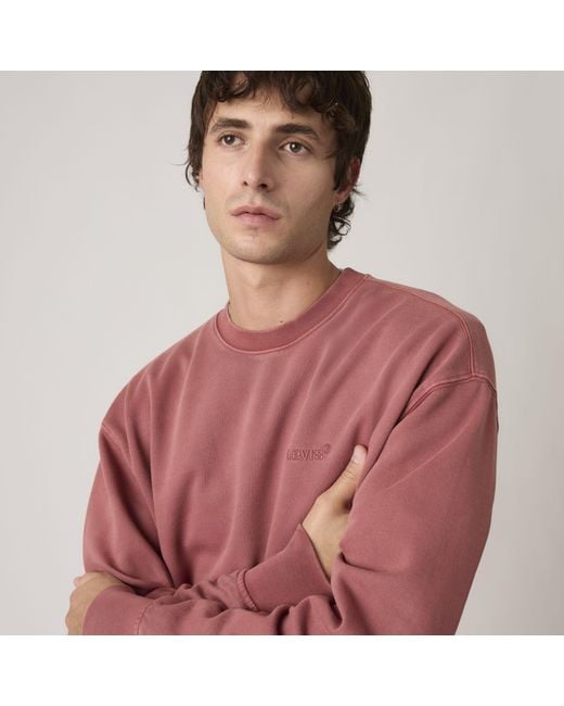 Levi's Red Authentic Crewneck Sweatshirt for men