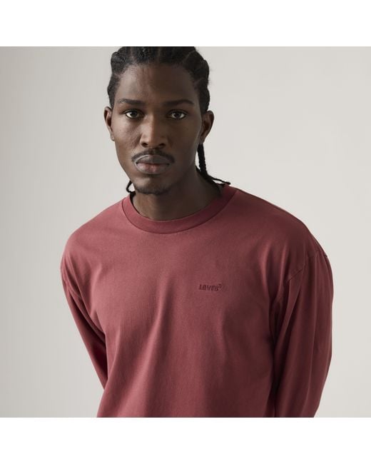 Levi's Red Long Sleeve Authentic Tee for men