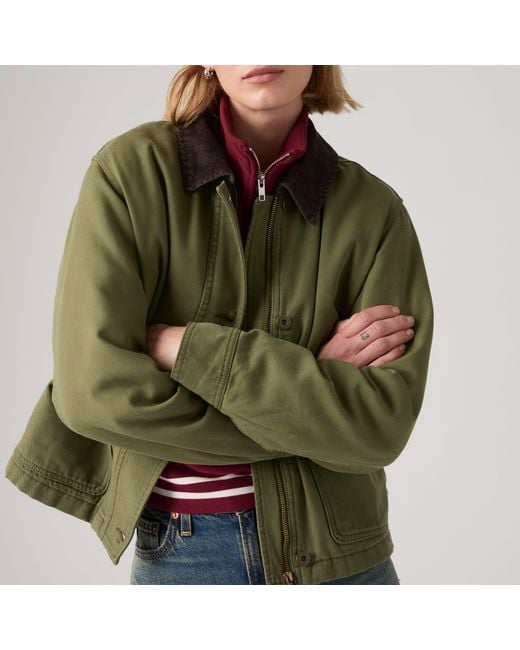 Bree Cropped Chore Jacket Levi's de color Green