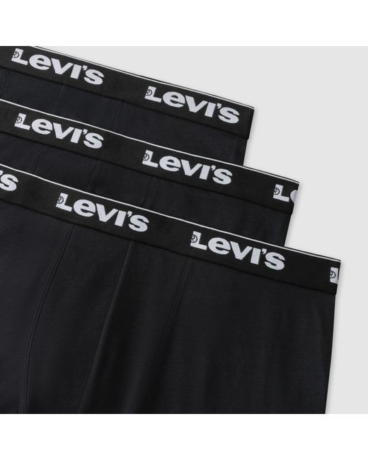 Repeat Logo Boxer Brief 3 Pack Levi's de hombre de color Black