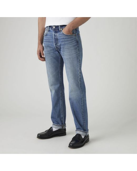 Levi's Blue 501 Original Selvedge Jeans for men