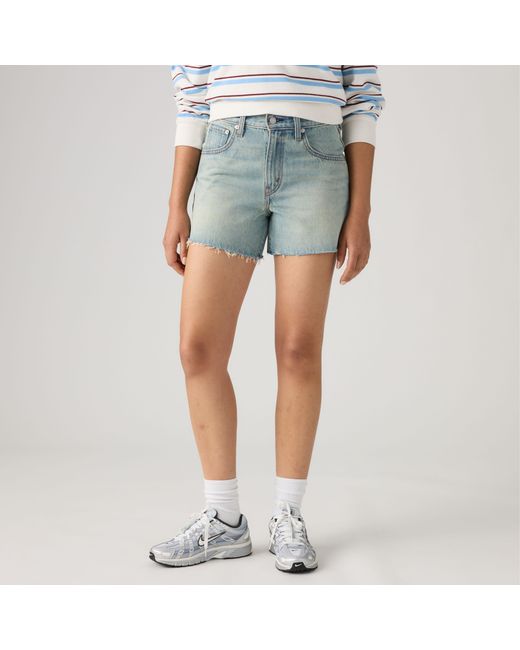 Levi's Blue Cinch Mid Thigh Shorts