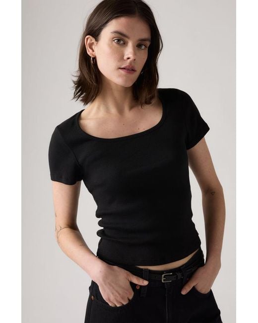 Levi's Black Essential Square Neck Tee