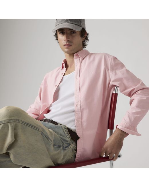 Levi's Pink Authentic Button Down Shirt for men