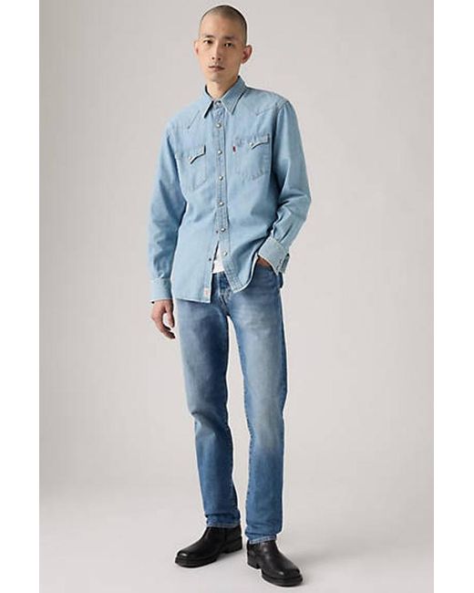 Levi's Blue 501 Slim Taper Jeans for men