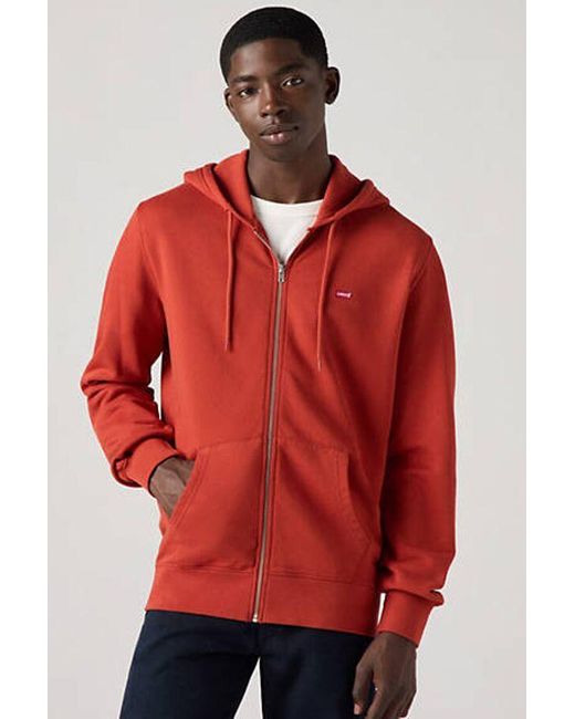 Felpa Con Cappuccio E Cerniera New Original di Levi's in Red da Uomo