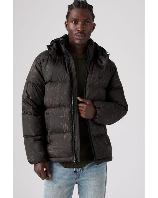 Levi's Black Rockwell Hooded Puffer for men