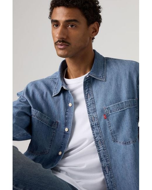 Levi's Blue Mariposa Worker Shirt for men