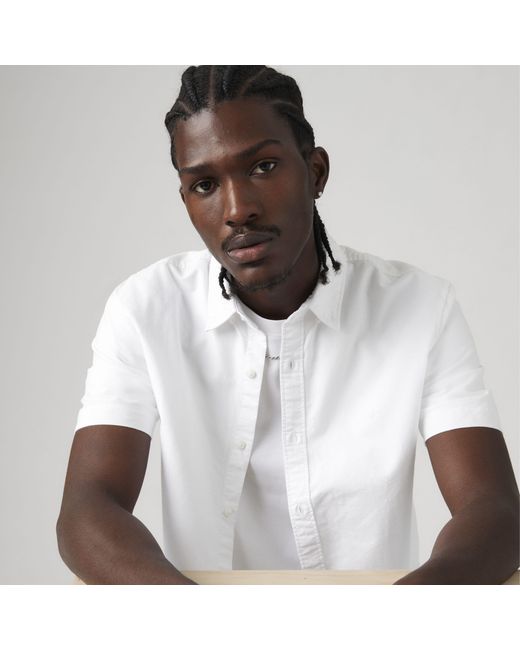 Levi's Authentic Button Down Shirt Met Korte Mouwen in het White voor heren