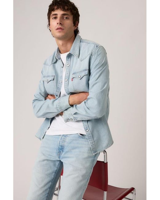 Levi's Blue Barstow Standard Fit Western Shirt for men
