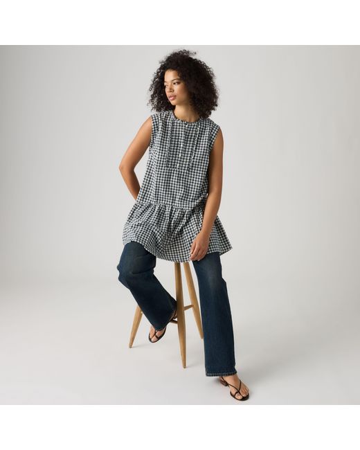 Levi's Gray Solara Sleeveless Linen Mini Dress