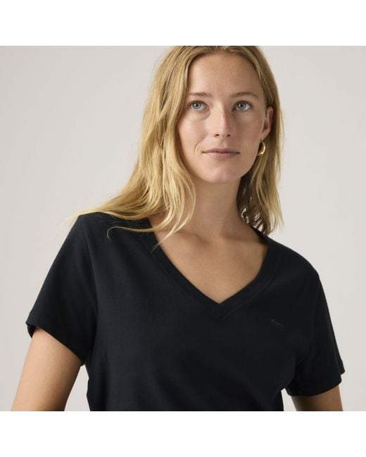 Levi's Black Favorite Cotton V Neck Tee