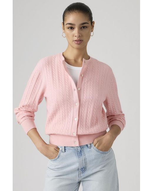Levi's Pink Supersoft Crewneck Cardigan