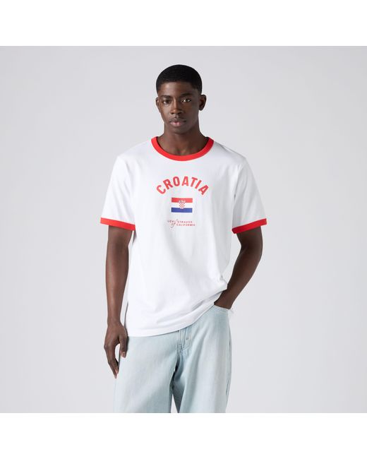 Camiseta Ringer De Croacia Levi's de hombre de color White