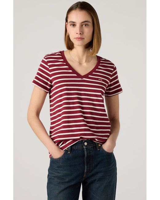 Levi's Red The Perfect V Neck Tee