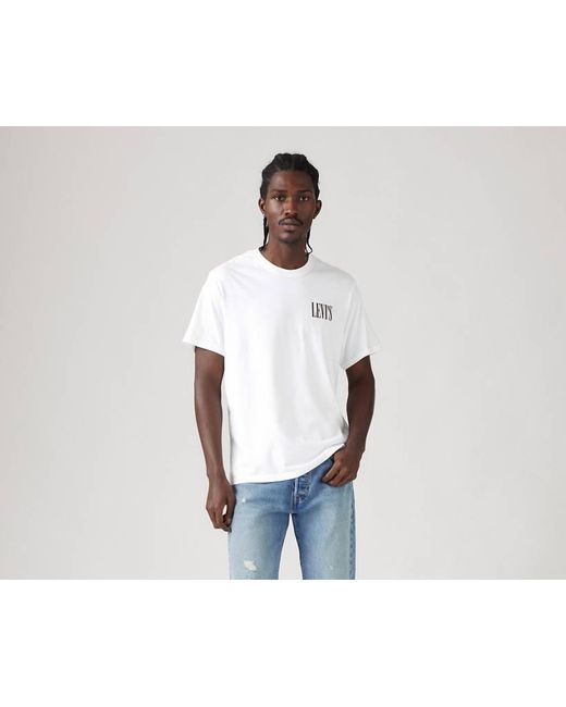 Levi's Relaxed Fit Short Sleeve Graphic Tee in het White voor heren