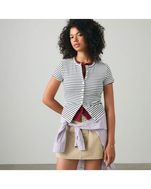 Levi's White Rory Button Short Sleeve Top
