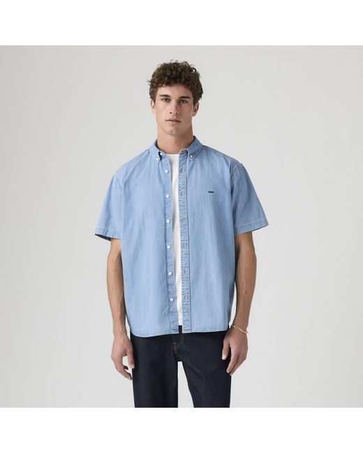 Levi's Blue Short Sleeve Authentic Button Down Shirt for men