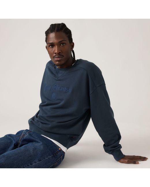 Levi's Blue Boxy Graphic Crewneck Sweatshirt for men