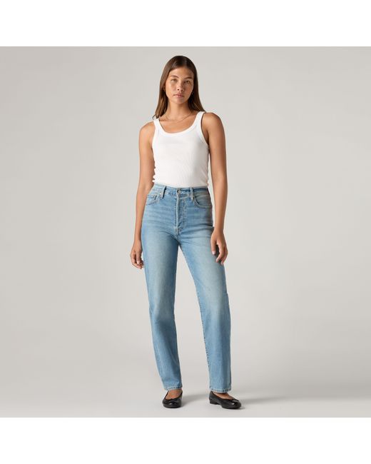 Levi's Blue Ribcage Straight Ankle Jeans