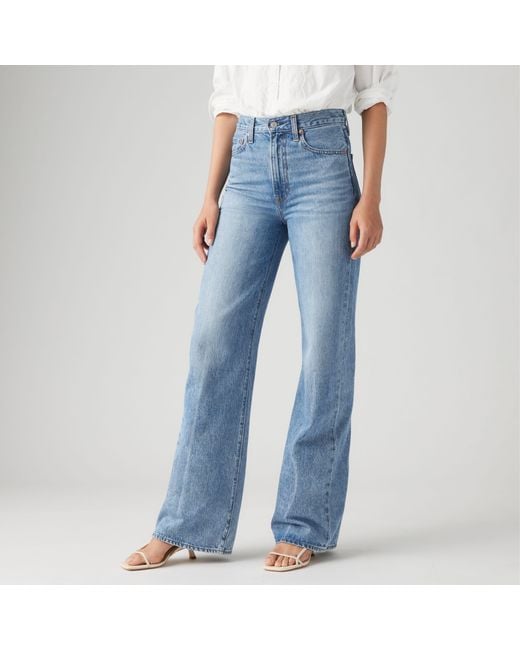 Levi's Blue Ribcage Wide Leg Jeans