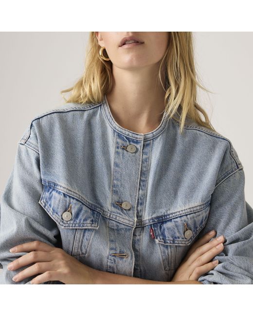 Levi's Blue Collarless Shrunken '90S Trucker Jacket