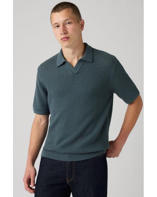 Levi's Blue Dillon Open Collar Polo for men
