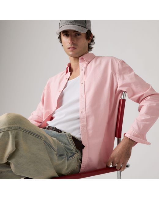 Levi's Pink Authentic Button Down Shirt for men