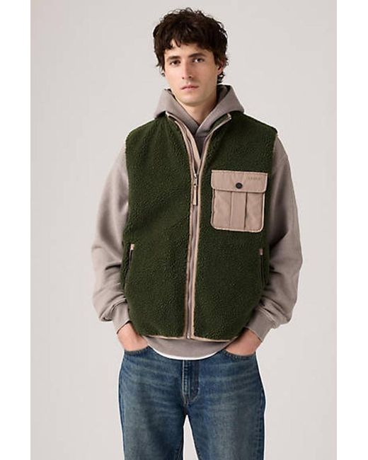 Smanicato Joonie Sherpa di Levi's in Green da Uomo