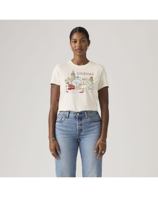 Levi's Favorite T Shirt Met Print in het Natural