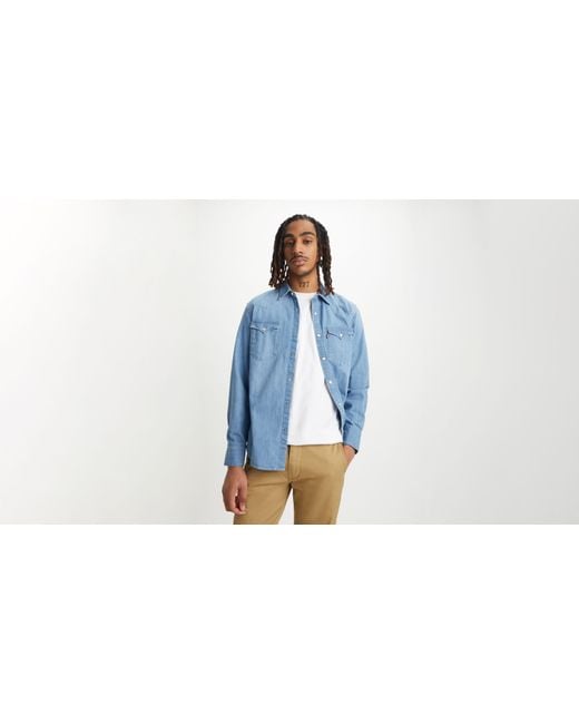 Camicia western Barstow taglio standard Blu di Levi's in Black da Uomo