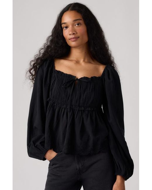 Levi's Black Ottie Long Sleeve Boho Blouse
