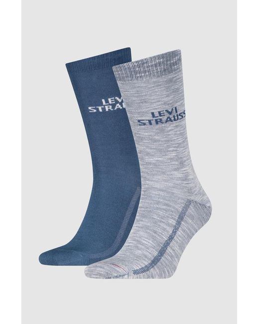 Regular Cut Plating Yarn Socks 2 Pack Levi's pour homme en coloris Blue