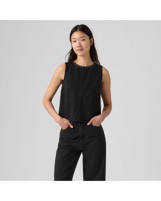 Levi's Rhinestone Denim Top in het Black