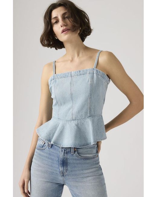 Levi's Blue Anderson Flounce Top