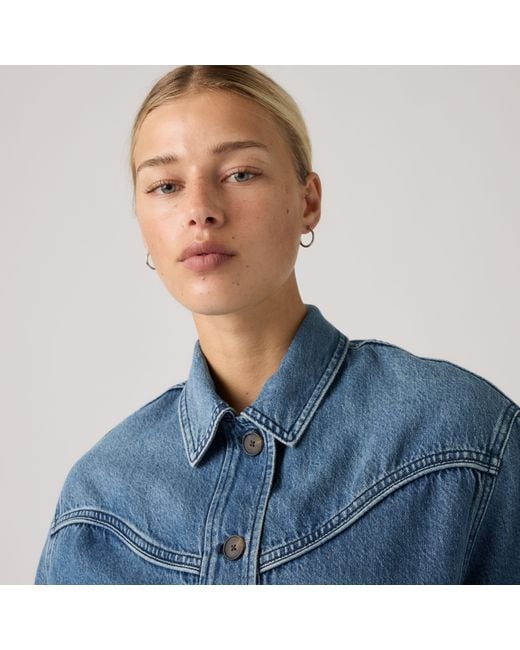 Levi's Blue Dani Western Lightweight Harrington Jacket